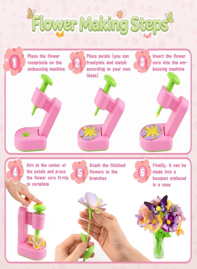 Nicella Fabric Flower Bouquets Toys,Flower Making Kit-DIY Craft Kits Toys for Kids,DIY Build Your Flowers Bouquet, Arts and Crafts for 3 4 5 6 7 8+Year Old Girl Birthday Gifts Ideas - Image 5